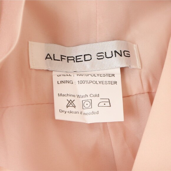 Alfred Sung Twill Strappy Criss Cross Back Gown 2 Twill Blush Pink Dress NWT B50 - Picture 6 of 6
